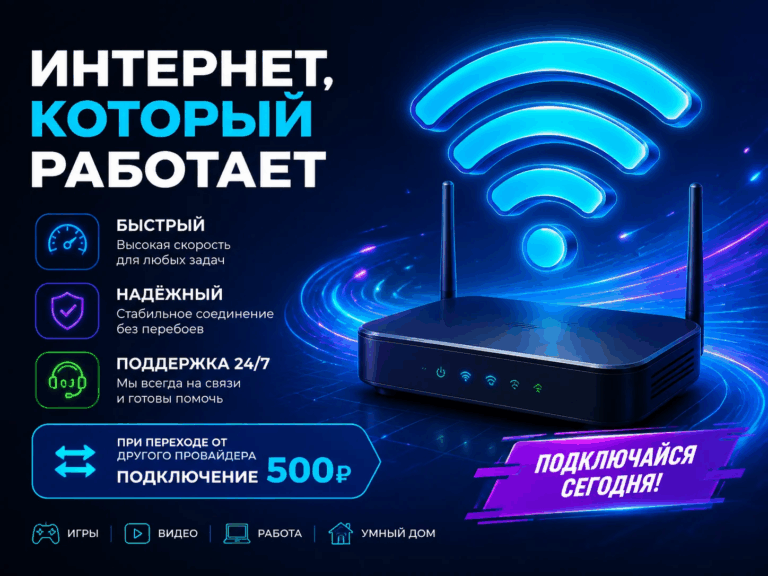 При переходе от другого провайдера подключение 500р
